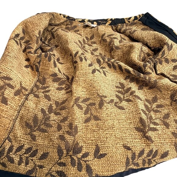 Coldwater Creek Jacket Women S Black Tapestry Button Front Leaf Pattern Made USA - Picture 6 of 6